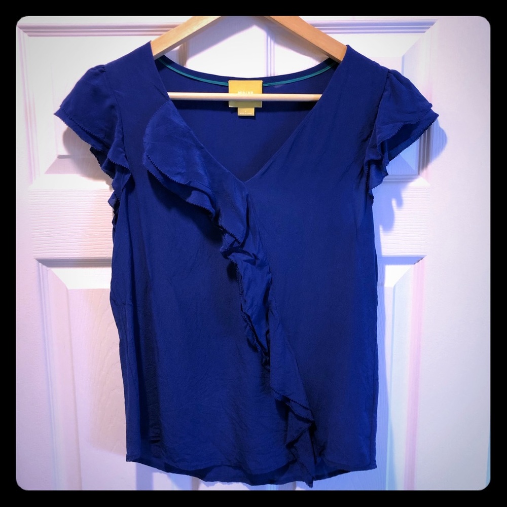 Anthropologie Maeve dipped chroma blouse